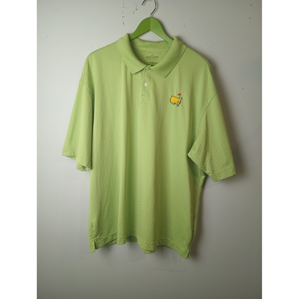 Dockers Premium Golf Masters Tournament Polo Shirt Lime Green XXL Mens